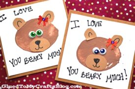 Potato Stamped Bear Themed Cards - Kid Craft Idea