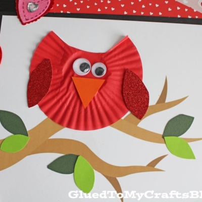 Cupcake Liner Owl On Branch Craft Idea