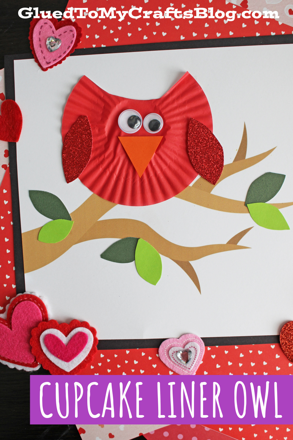 Cupcake Liner Owl On Branch Craft Idea