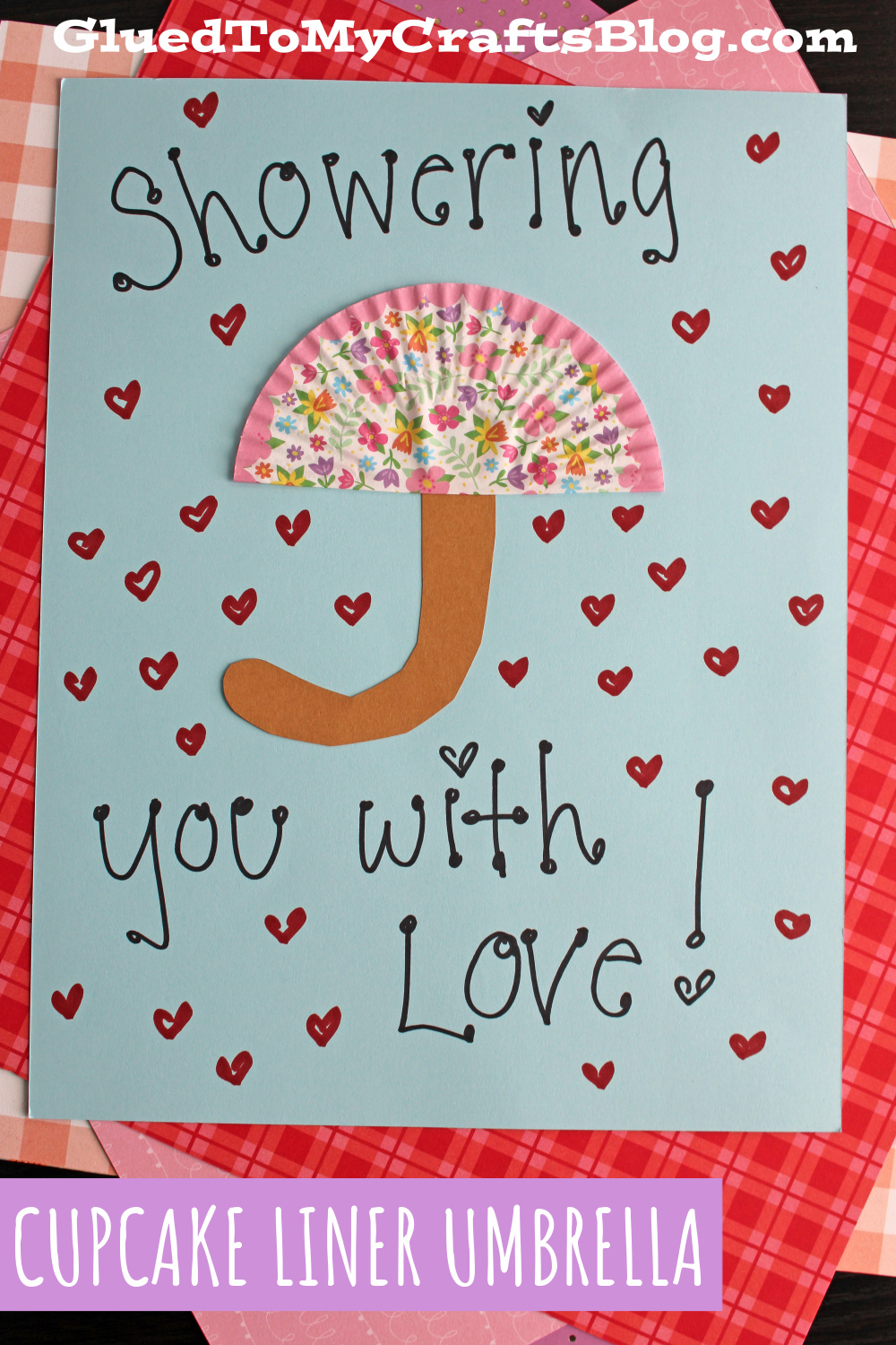 Cupcake Liner Umbrella Card Craft Idea