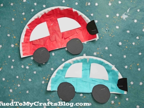 Paper Plate Cars Craft Idea