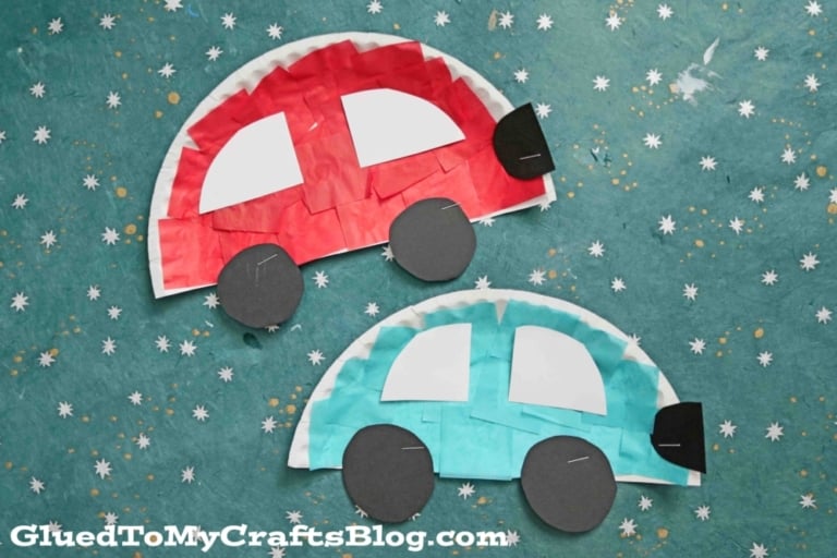 Paper Plate Cars Craft Idea