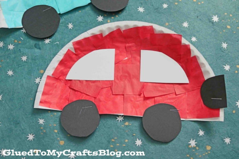 Paper Plate Cars Craft Idea