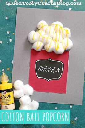 Cotton Ball Popcorn - Paper and Glue Kid Craft Idea