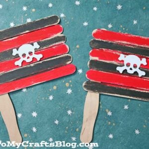 Popsicle Stick Pirate Flags - Summer Kid Craft Idea