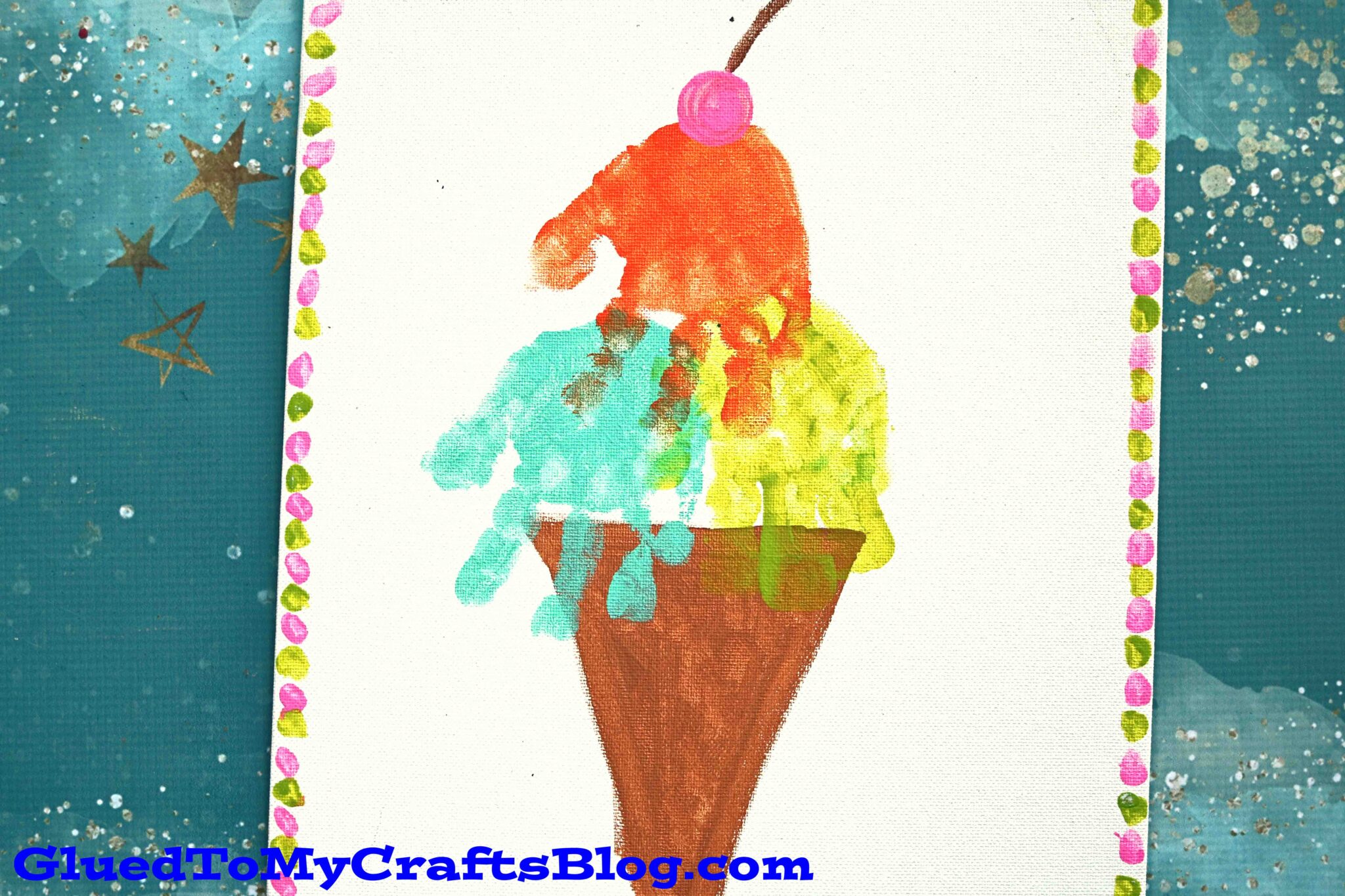 Handprint Ice Cream Keepsake Canvas