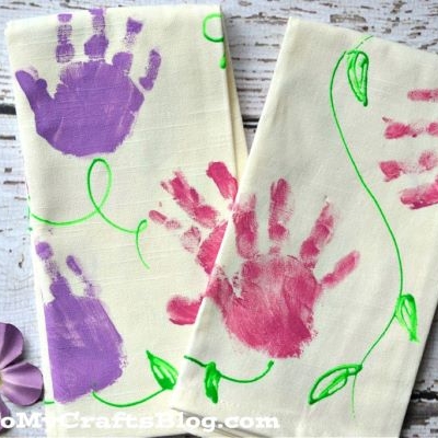 Handprint Flower Napkins Gift Idea
