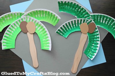 Paper Plate Palm Tree - Craft Idea For Kids
