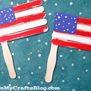 Super Quick Popsicle Stick Flags - Patriotic Kid Craft Tutorial