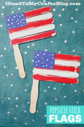 Super Quick Popsicle Stick Flags - Patriotic Kid Craft Tutorial