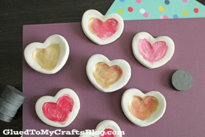 Thumbprint Heart Magnets Craft Idea For Mother's Day