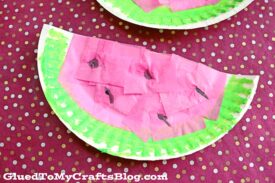 Tissue Paper & Paper Plate Watermelon - Kid Craft Idea