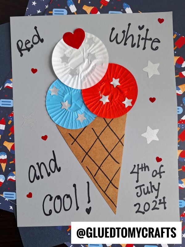 Cupcake Liner Ice Cream Craft Idea For Summer