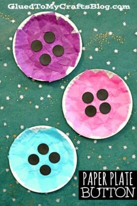 Tissue Paper & Paper Plate Button - Kid Craft