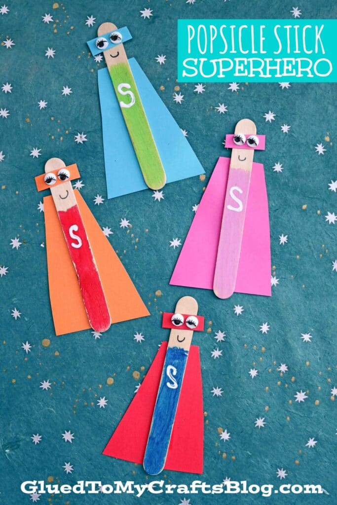 Popsicle Stick Superheroes Puppet Kid Craft Idea Popsicle Stick Superheroes Puppet Kid Craft Idea