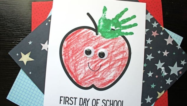 Back-to-School Apple Handprint Craft Idea for Kids
