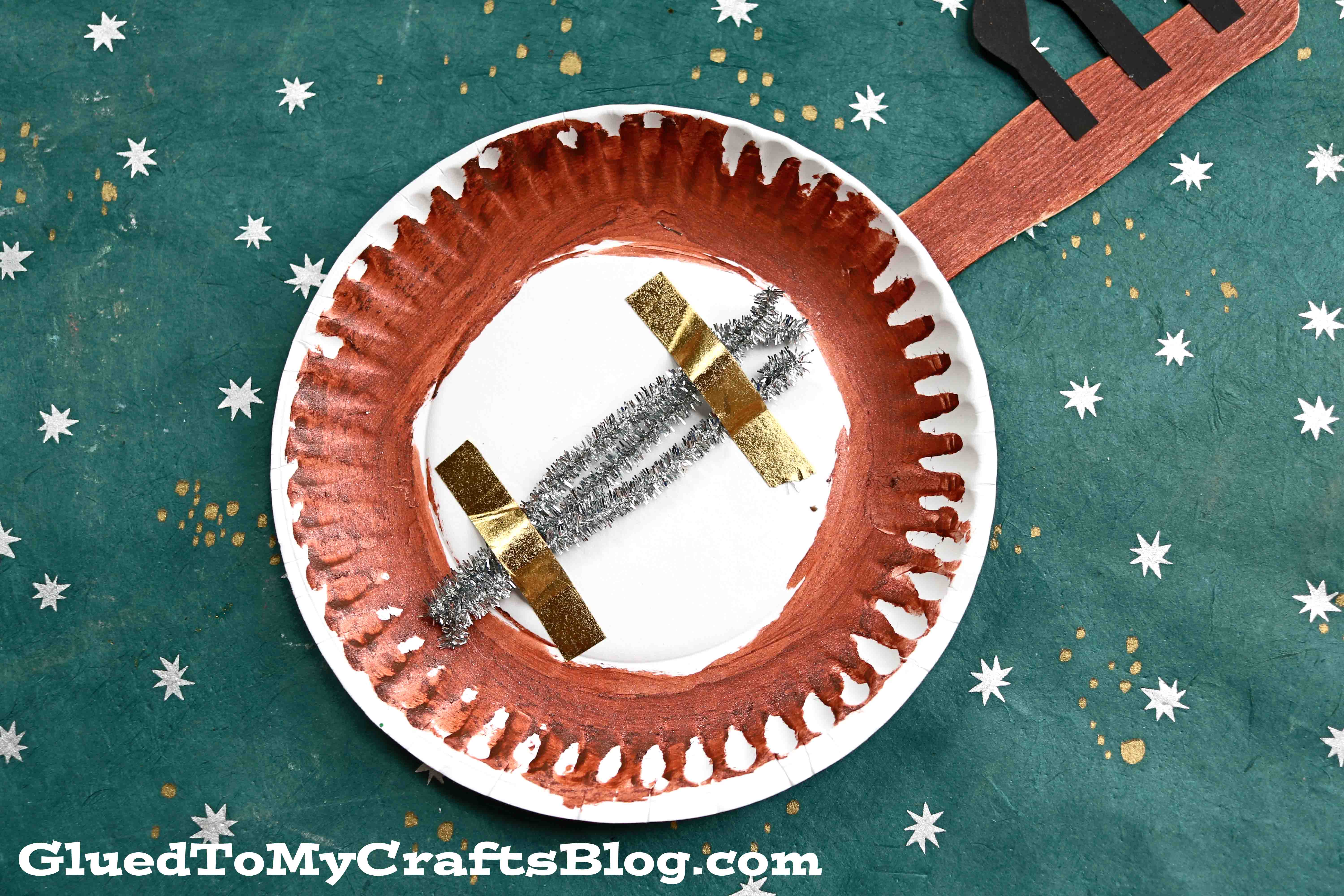Paper Plate Banjo Pretend Instrument Craft Idea