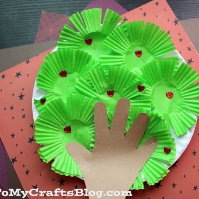 Apple Tree Craft Made With A Paper Plate & Cupcake Liners