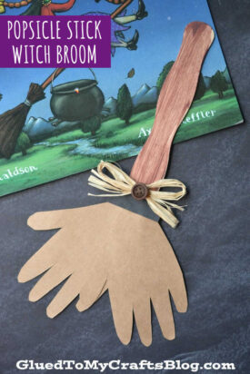 Popsicle Stick Broom - Kid Craft Idea For Room On The Broom Book