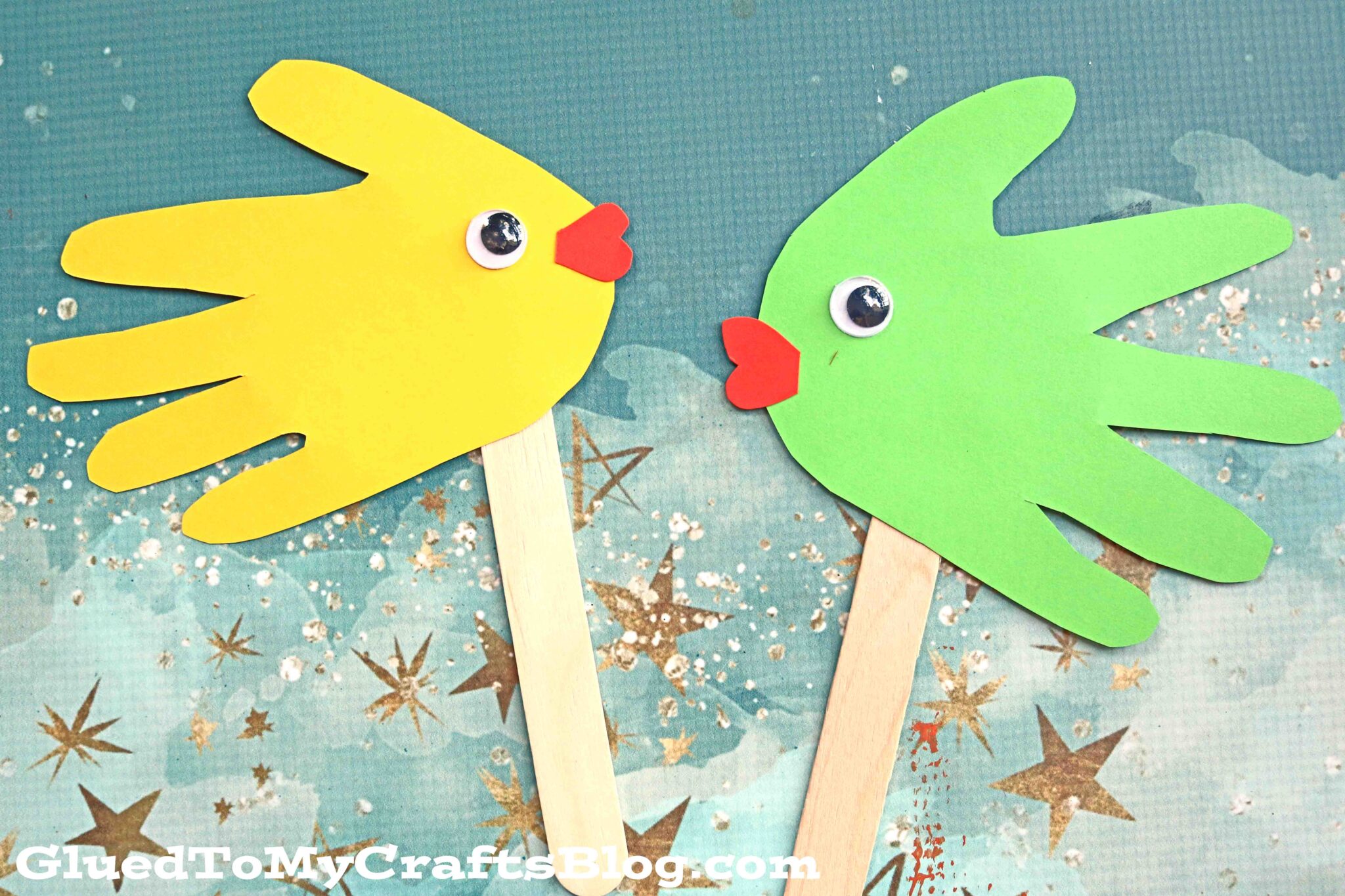 Handprint Fish Puppets Craft Idea For Kids