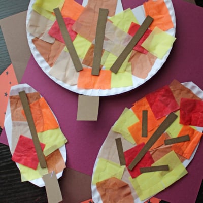 Tissue Paper & Paper Plate Leaf Craft