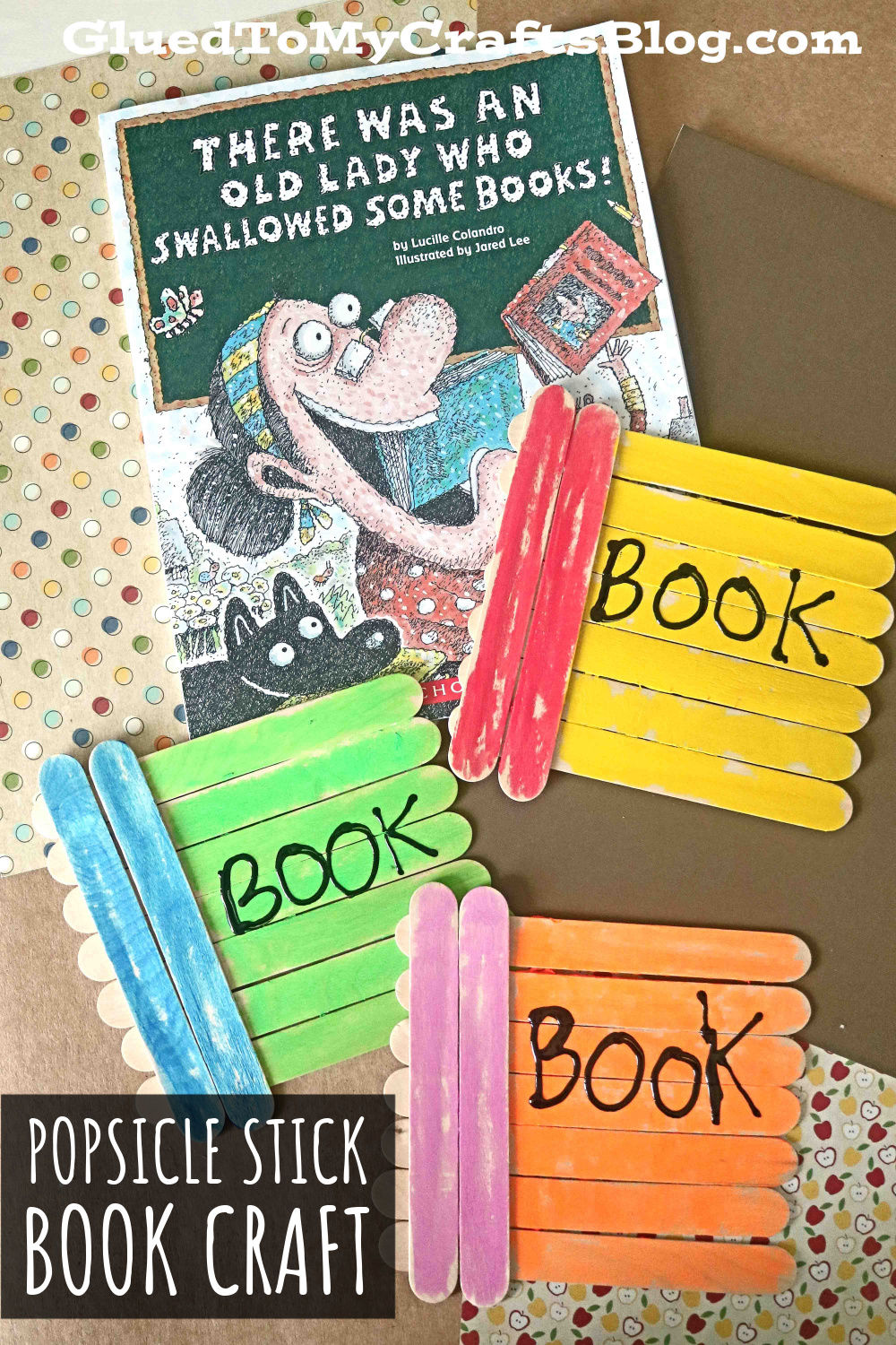 Popsicle Stick Books There Was An Old Lady Inspired Craft