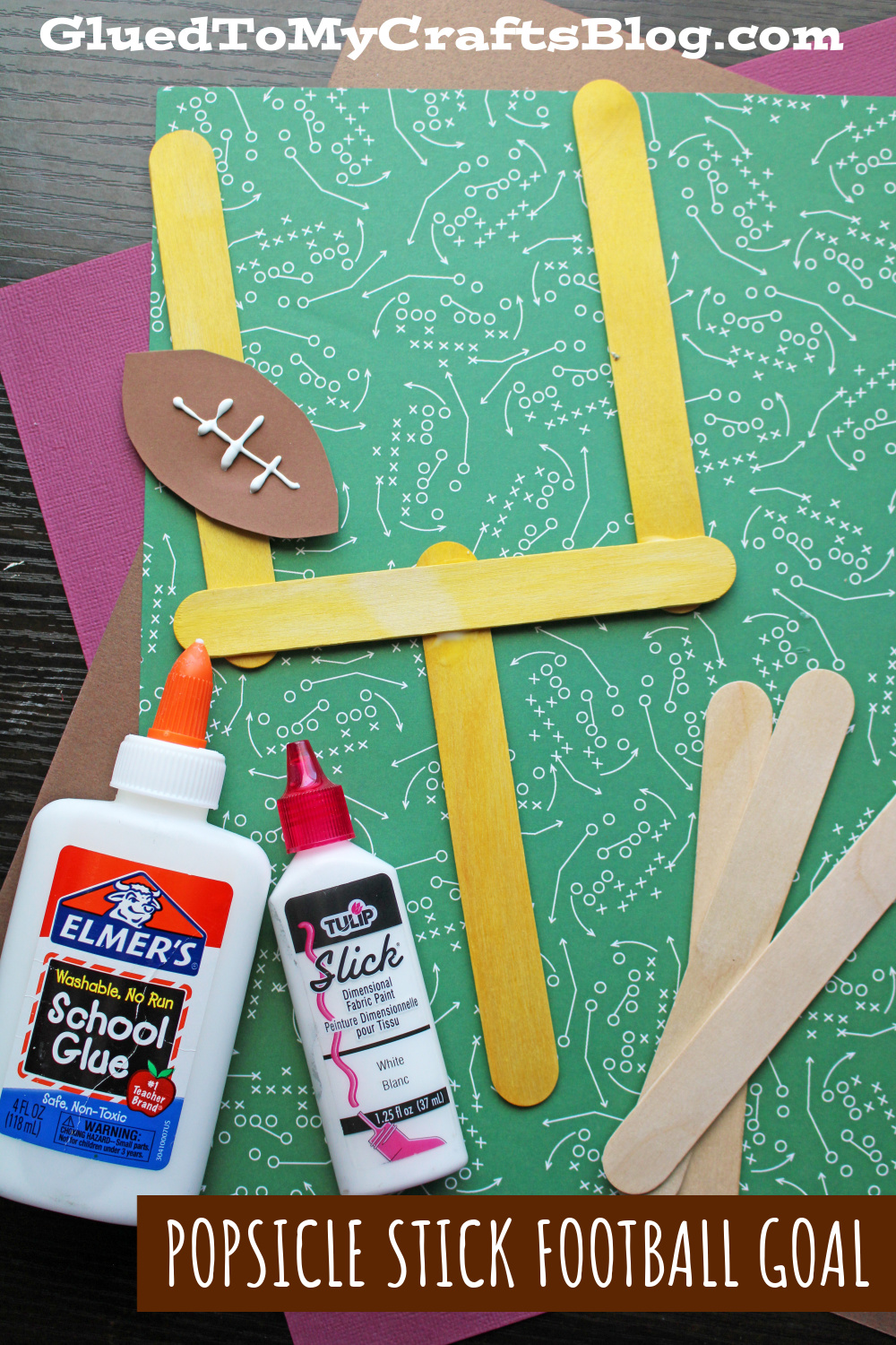 Popsicle Stick Mini Football Goal Craft