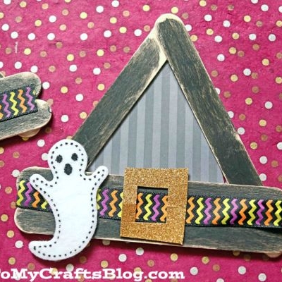 Popsicle Stick Witch Hat Craft Idea