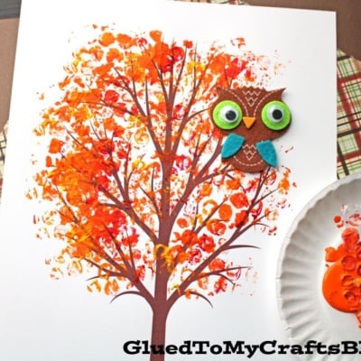 Bubble Wrap Print Autumn Tree Craft