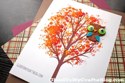 Bubble Wrap Print Autumn Tree Craft
