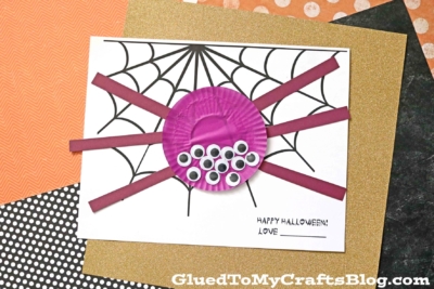 Cupcake Liner Spider On Paper