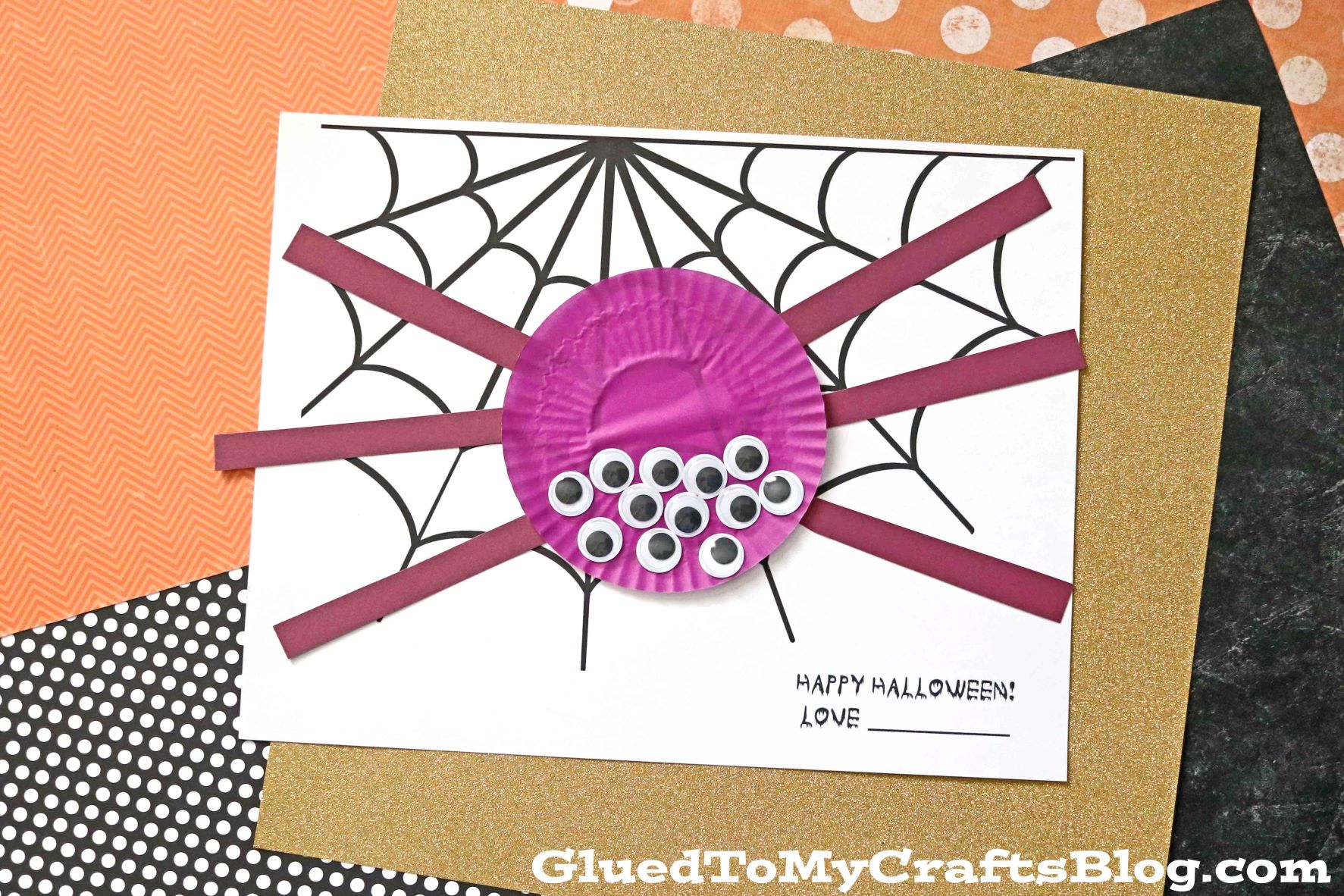 Cupcake Liner Spider On Paper