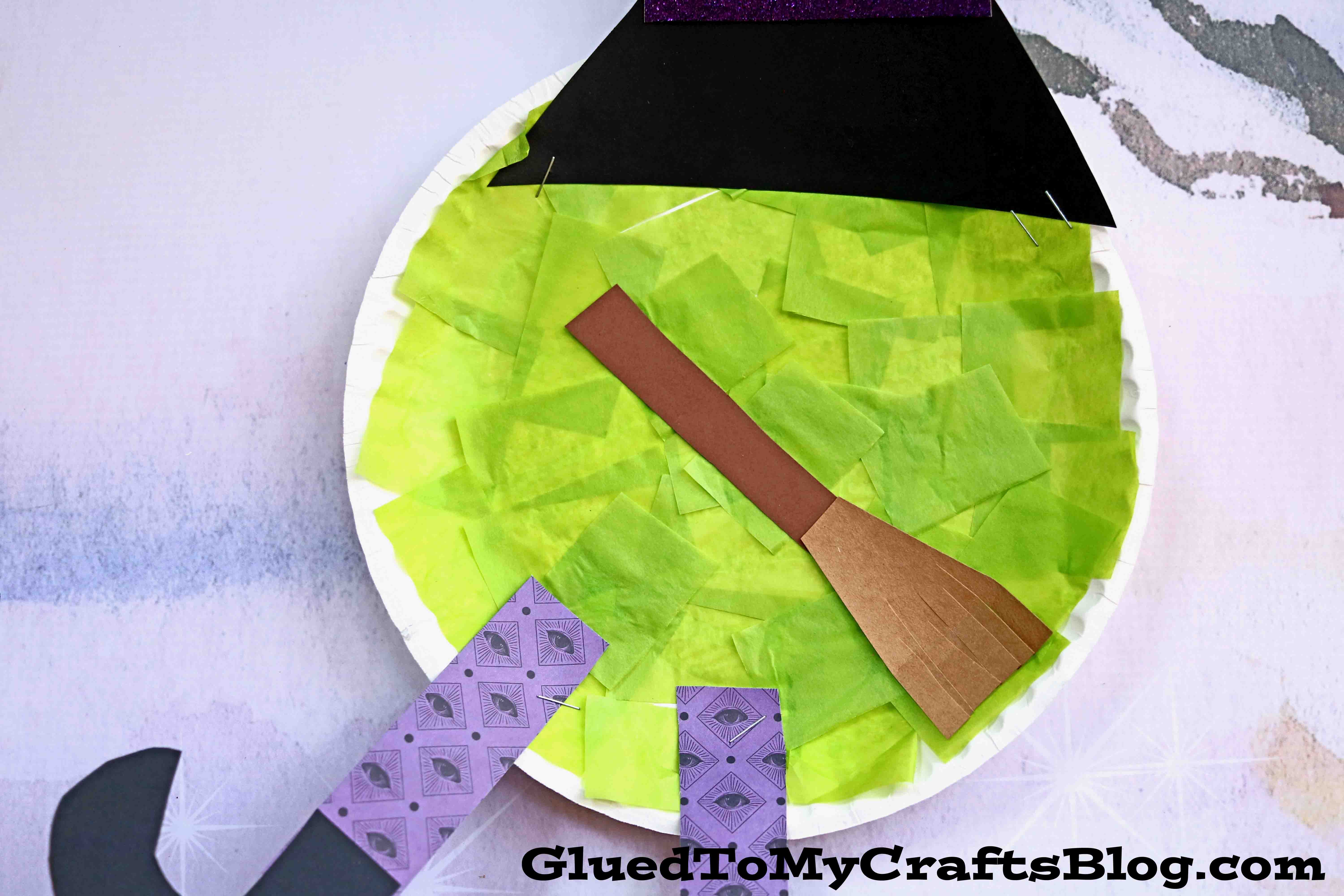 Paper Plate Melted Witch - Halloween Kid Craft