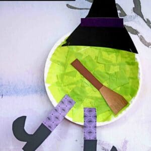 Paper Plate Melted Witch - Halloween Kid Craft