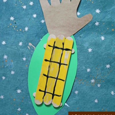Popsicle Stick Corn - Kid Craft Idea For Fall FUN!