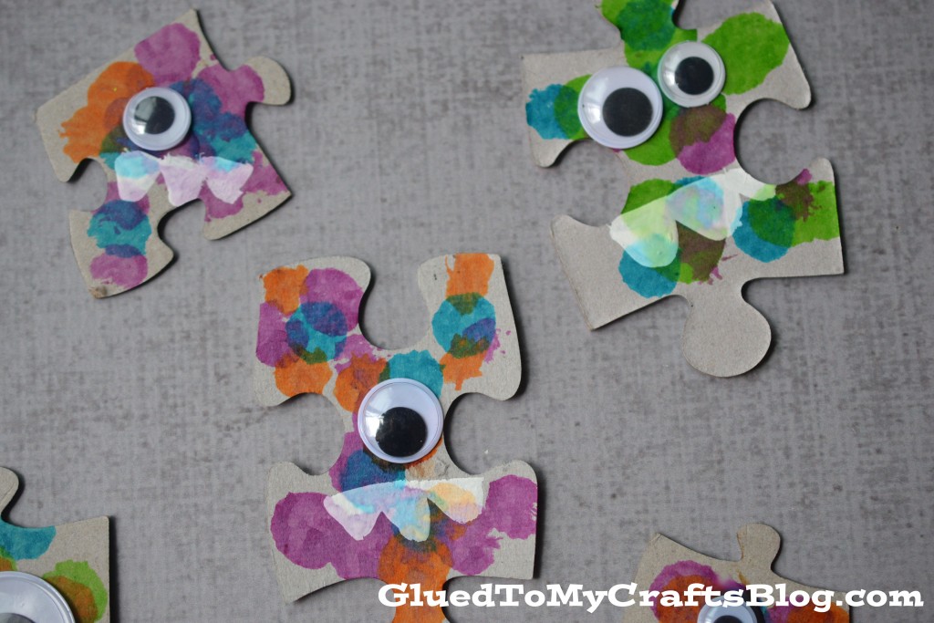 Upcycled Puzzle Piece Monsters