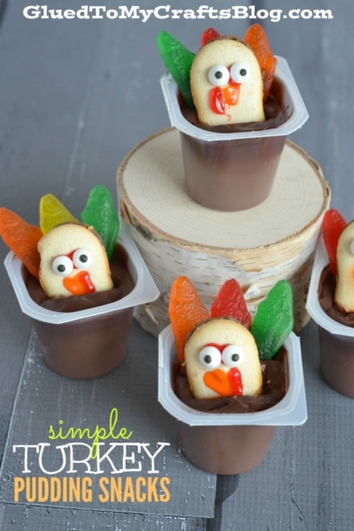 Semi-Homemade Turkey Pudding Snacks For Thanksgiving -gluedtomycrafts