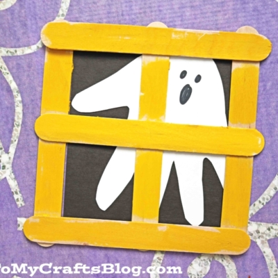 Popsicle Stick Ghost Window - Kids Craft