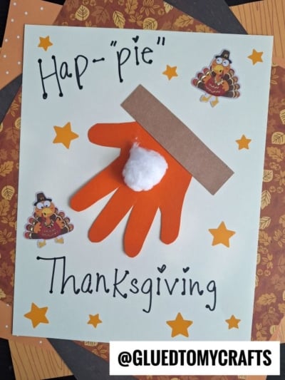 HANDPRINT HAP-PIE KEEPSAKE IDEA FOR THANKSGIVING