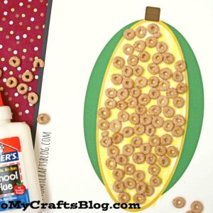 Cheerio Corn on the Cob - Paper Kid Craft Idea For Fall