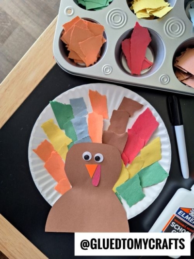 PAPER PLATE AND TORN PAPER TURKEY