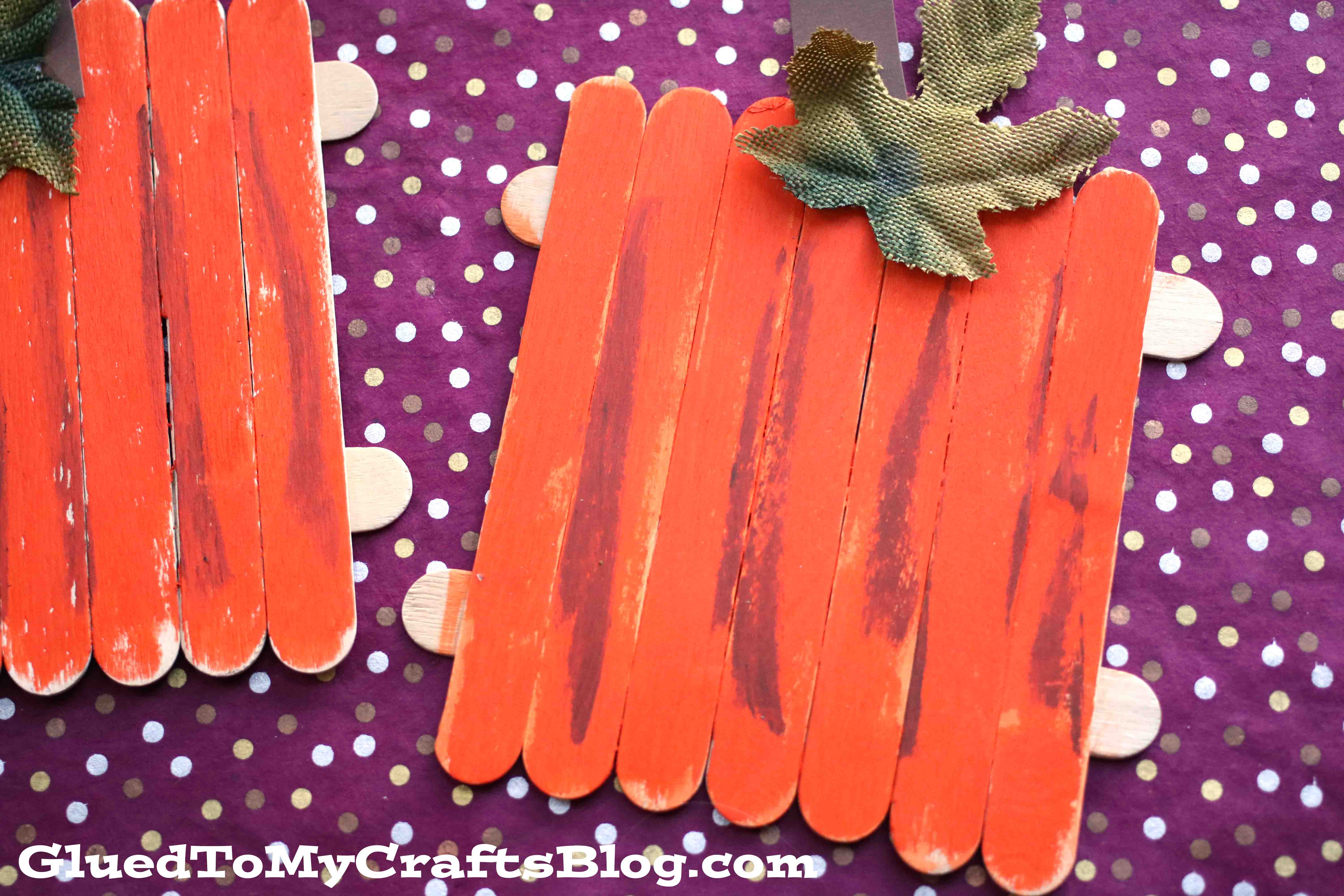 Popsicle Stick Pumpkins - Kid Craft