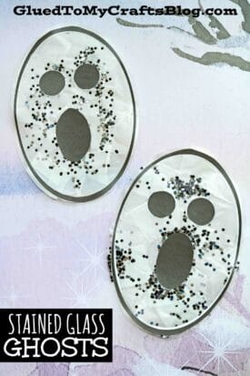 Stained Glass Ghosts - Halloween Kid Craft Idea