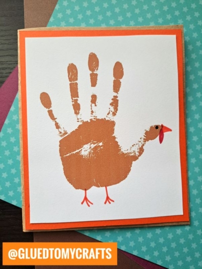 HANDPRINT TURKEY CARD FOR THANKSGIVING