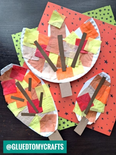 PAPER PLATE LEAVES - ADD TISSUE PAPER FOR COLOR