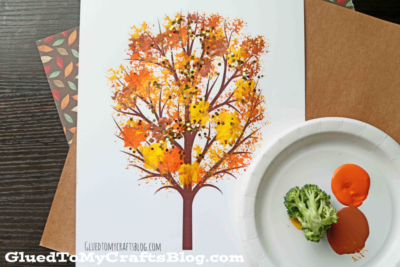 Broccoli Stamped Fall Tree