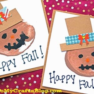 Potato Stamped Scarecrow Cards - Fall Kid Craft Idea