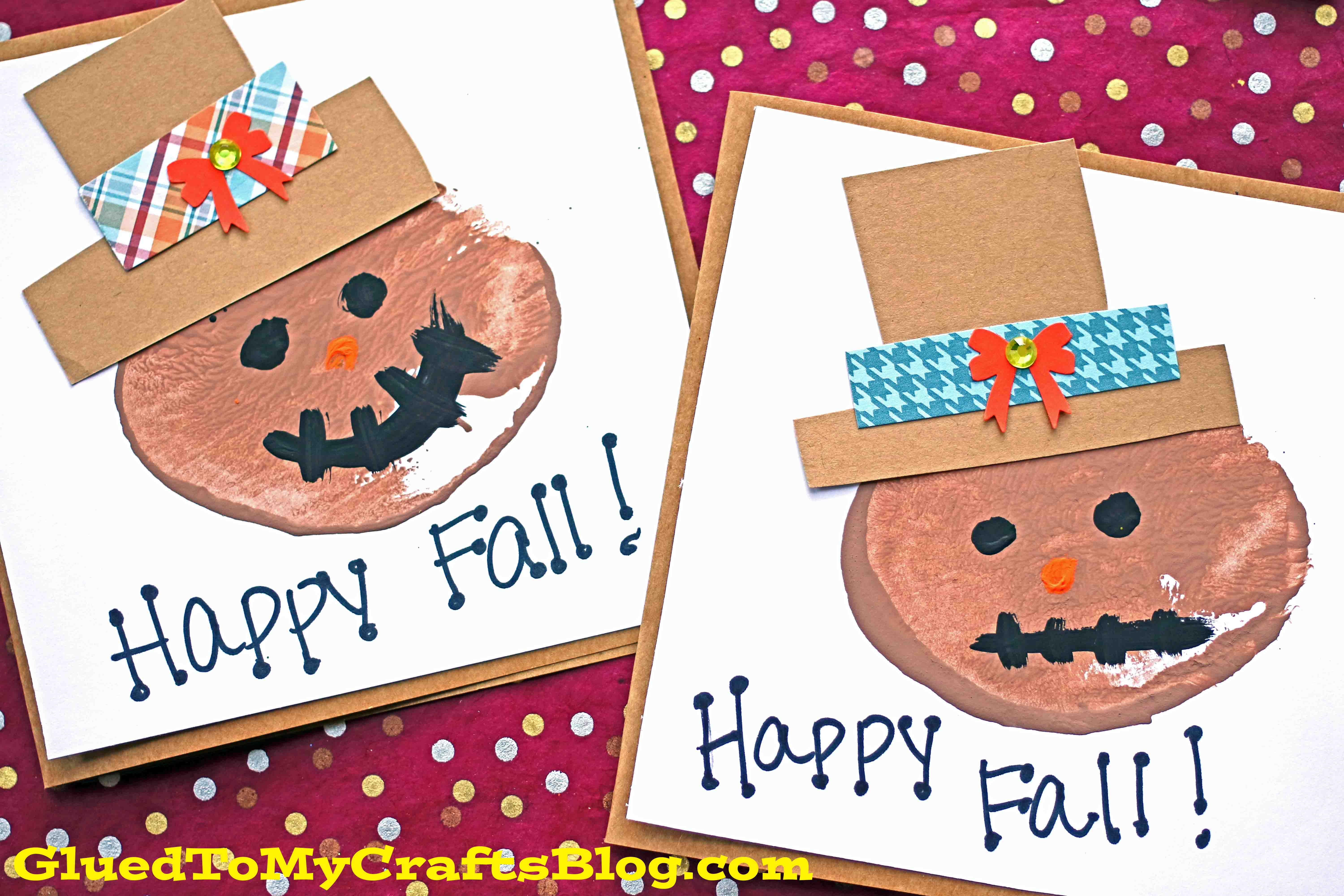 Potato Stamped Scarecrow Cards - Fall Kid Craft Idea