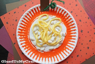 Paper Plate & Yarn Pumpkin Craft