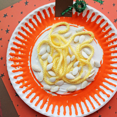 Paper Plate & Yarn Pumpkin Craft